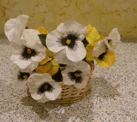 Анютины глазки -желтые - цветы искусственные